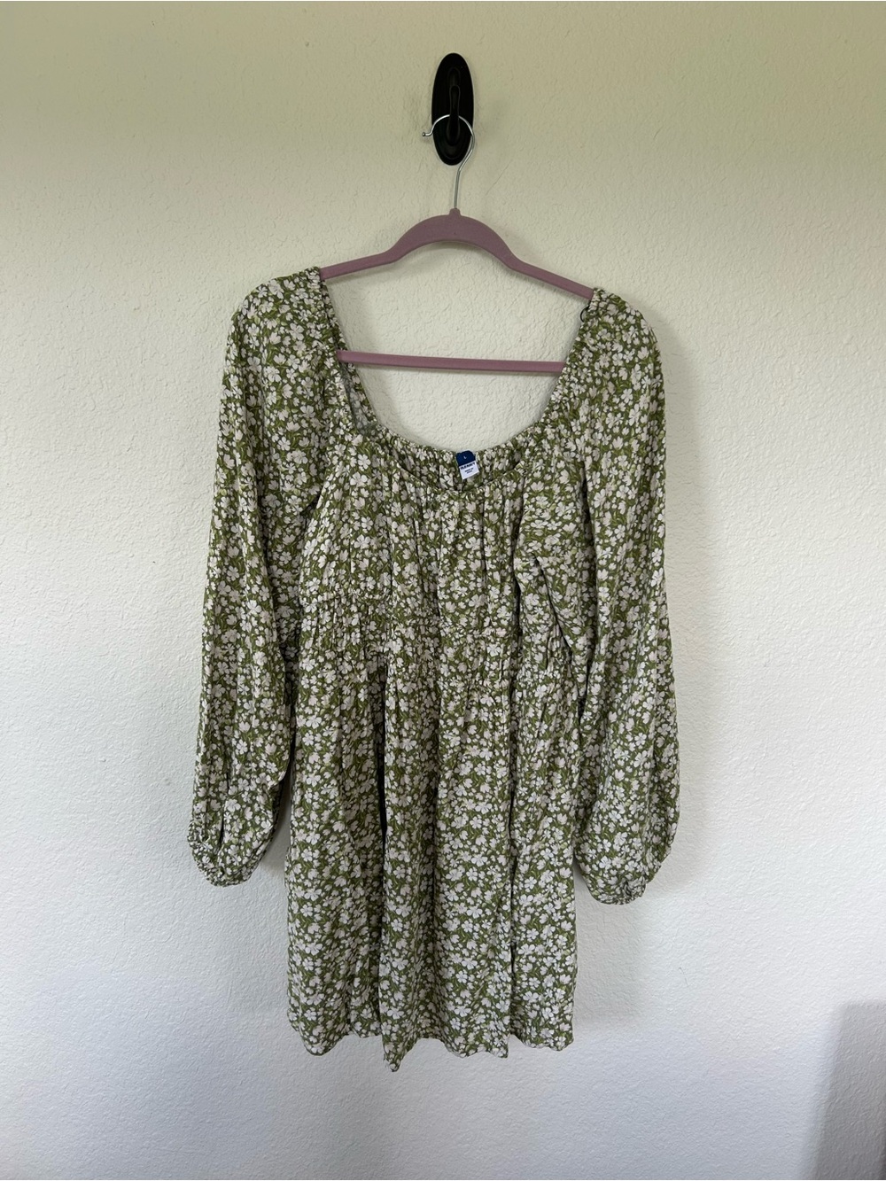 Old Navy Olive Green Floral Mini Dress